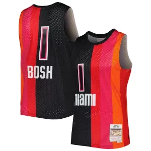 Moderno Chris Bosh Miami Heat Hardwood Classics 2011/12 Split Swingman Jersey Black/Red