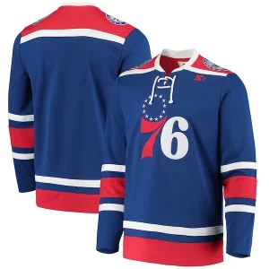 Moderno Incantevole Philadelphia 76ers G III Sports by Carl Banks Pointman Hockey Fashion Jersey Royal