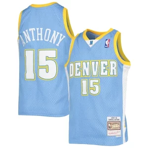 Moderno Ottimo Carmelo Anthony Denver Nuggets Youth 2003 04 Hardwood Classics Swingman Jersey Powder Blue