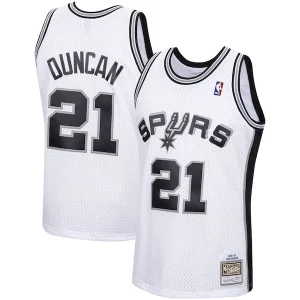 Moderno Resistente Fascinante Tim Duncan San Antonio Spurs 1998/99 Hardwood Classics Swingman Jersey White