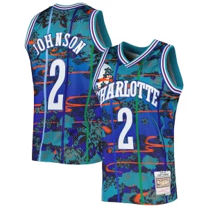 Moderno Stupendo Larry Johnson Charlotte Hornets 1992/93 Hardwood Classics Lunar New Year Swingman Jersey Teal