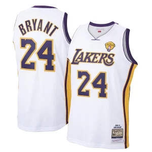 Ottimo Classico Men's Los Angeles Lakers Kobe Bryant White 2009 10 Hardwood Classics Authentic Jersey