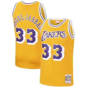 Ottimo Comodo Gorgeous Kareem Abdul Jabbar Los Angeles Lakers Hardwood Classics Swingman Jersey Gold/Purple
