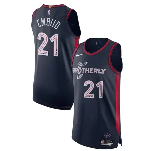 Ottimo Cool Nike Joel Embiid Philadelphia 76ers Authentic Jersey City Edition Navy