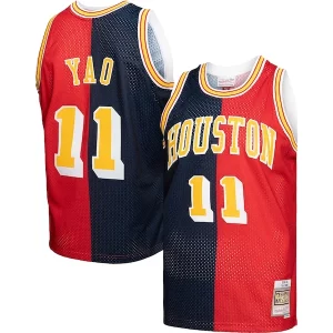 Ottimo Fantastico Yao Ming Houston Rockets Hardwood Classics 2004/05 Split Swingman Jersey Navy/Red