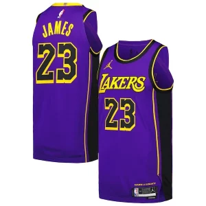 Ottimo LeBron James Los Angeles Lakers Jordan Brand Authentic Player Jersey Statement Edition Purple