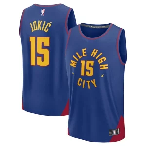 Cool Comodo Raffinato Nikola Jokic Denver Nuggets Fast Break Replica Player Jersey Statement Edition Blue