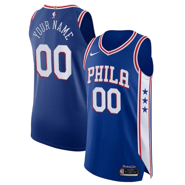 Ottimo Philadelphia 76ers Nike Custom Authentic Jersey Icon Edition Royal