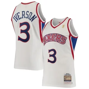Pratico Allen Iverson Philadelphia 76ers 1996/97 Hardwood Classics Authentic Jersey White
