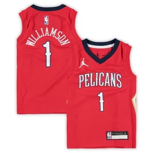 Pratico Duraturo Classico Zion Williamson New Orleans Pelicans Jordan Brand Preschool 2020/21 Fast Break Replica Jersey Statement Edition Red