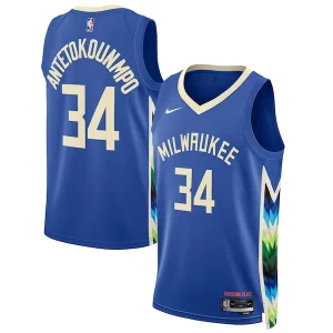 Pratico Giannis Antetokounmpo Milwaukee Bucks Nike Unisex 2022/23 Swingman Jersey City Edition Royal