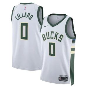 Pratico Gorgeous Delizioso Damian Lillard Milwaukee Bucks Nike Unisex Fear The Deer Swingman Player Jersey Association Edition White