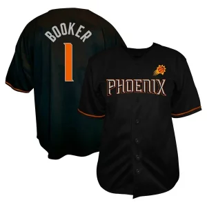 Pratico Gorgeous Lussuoso Devin Booker Phoenix Suns Profile Big & Tall Name & Number Button Up Jersey Black