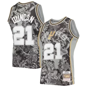 Pratico Resistente Tim Duncan San Antonio Spurs Hardwood Classics 1998/99 Lunar New Year Swingman Jersey Black