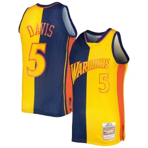 Pratico Robusto Resistente Baron Davis Golden State Warriors Hardwood Classics 2006/07 Split Swingman Jersey Navy/Gold