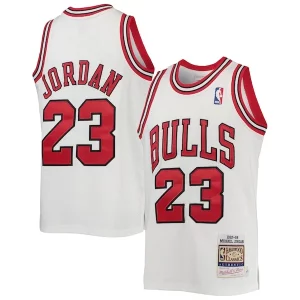 Prestigioso Bellissimo Michael Jordan Chicago Bulls Youth 1997/98 Hardwood Classics Authentic Jersey White/Black/Red
