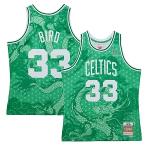 Prestigioso Delizioso Larry Bird Boston Celtics 1985/86 Hardwood Classics Asian Heritage 6.0 Swingman Throwback Player Jersey Kelly Green