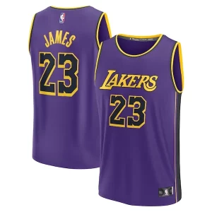 Prestigioso Gorgeous LeBron James Los Angeles Lakers Youth Fast Break Replica Player Jersey Statement Edition Purple