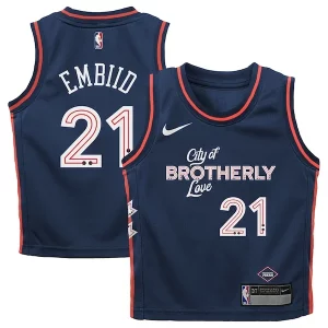 Prestigioso Joel Embiid Philadelphia 76ers Nike Preschool Swingman Replica Jersey City Edition Navy