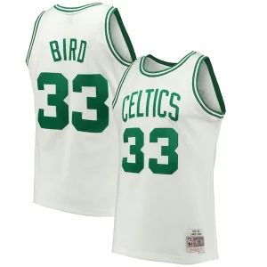 Prestigioso Larry Bird Boston Celtics Hardwood Classics 1985/86 Swingman Jersey White/Kelly Green