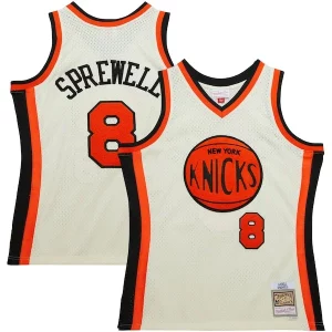 Prestigioso Latrell Sprewell New York Knicks Chainstitch Swingman Jersey Cream