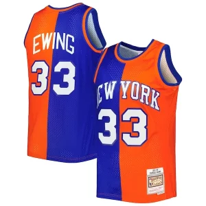 Prestigioso Robusto Patrick Ewing New York Knicks Hardwood Classics 1991/92 Split Swingman Jersey Blue/Orange