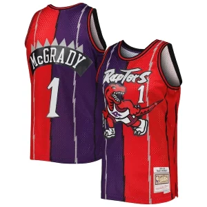 Prestigioso Stupendo Sofisticato Tracy McGrady Toronto Raptors Hardwood Classics 1998/99 Split Swingman Jersey Purple/Red