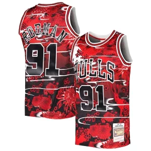 Raffinato Accattivante Dennis Rodman Chicago Bulls 1997/98 Hardwood Classics Lunar New Year Swingman Jersey Red