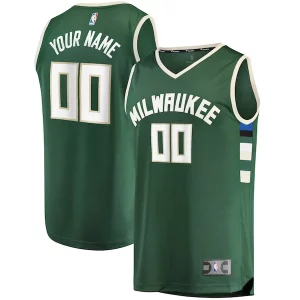 Raffinato Bellissimo Eccezionale Milwaukee Bucks Youth Fast Break Custom Replica Jersey Hunter Green Icon Edition