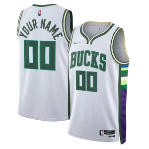 Raffinato Bellissimo Milwaukee Bucks Nike 2021/22 Swingman Custom Jersey City Edition White