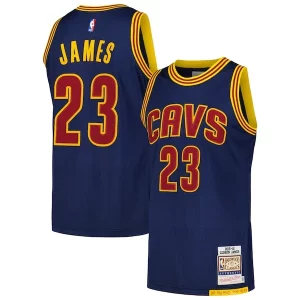 Raffinato Duraturo LeBron James Cleveland Cavaliers 2015/16 Hardwood Classics Authentic Jersey Navy