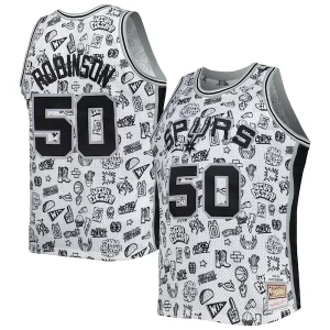 Raffinato Elegante Magnifico David Robinson San Antonio Spurs 1998/99 Hardwood Classics Doodle Swingman Player Jersey White