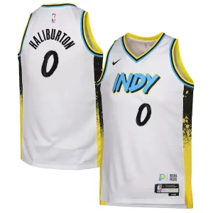 Raffinato Elegante Tyrese Haliburton Indiana Pacers Nike Youth 2024/25 Swingman Player Jersey City Edition White