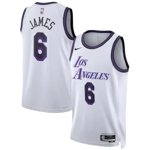 Raffinato Trendy LeBron James Los Angeles Lakers Nike Unisex 2022/23 Swingman Jersey City Edition White