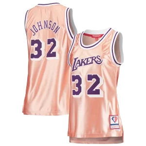 Resistente Fantastico Carino Magic Johnson Los Angeles Lakers Women's 75th Anniversary Rose Gold 1984 Swingman Jersey Pink