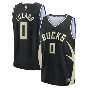 Resistente Gorgeous Duraturo Damian Lillard Milwaukee Bucks Youth Fast Break Replica Player Jersey Statement Edition Black