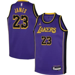 Elegante Magnifico LeBron James Los Angeles Lakers Jordan Brand Youth Performance Swingman Jersey Statement Purple