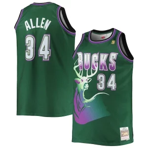 Robusto Ray Allen Milwaukee Bucks Big & Tall 1996/97 Hardwood Classics Swingman Jersey Hunter Green