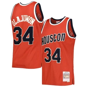 Robusto Stupendo Gorgeous Hakeem Olajuwon Houston Rockets 1993/94 Hardwood Classics Off Court Swingman Jersey Red