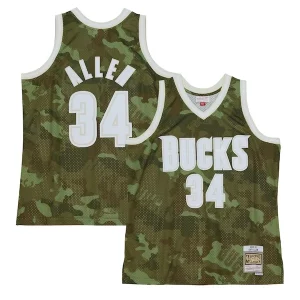 Sofisticato Accattivante Ray Allen Milwaukee Bucks Hardwood Classics 2000/01 Ghost Green Swingman Jersey Camo