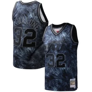 Sofisticato Duraturo Karl Malone Utah Jazz Hardwood Classics 1991/92 Tie Dye Swingman Jersey Black