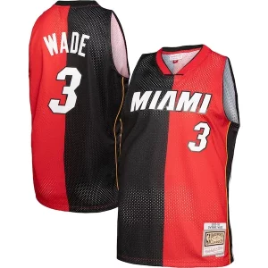 Sofisticato Eccezionale Dwyane Wade Miami Heat Big & Tall Hardwood Classics 2005/06 Split Swingman Jersey Black/Red