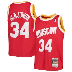 Sofisticato Hakeem Olajuwon Houston Rockets Youth Swingman Throwback Jersey Red