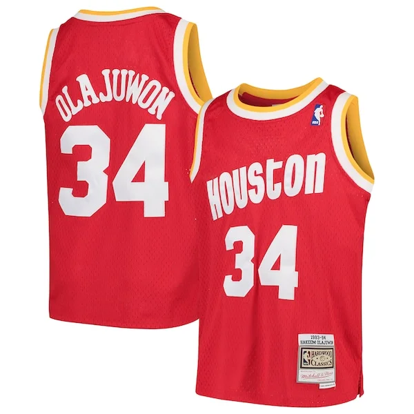 Sofisticato Hakeem Olajuwon Houston Rockets Youth Swingman Throwback Jersey Red