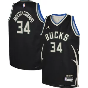 Sofisticato Lussuoso Magnifico Giannis Antetokounmpo Milwaukee Bucks Jordan Brand Youth Swingman Jersey Statement Edition Black