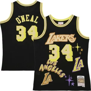 Sofisticato Pratico Shaquille O'Neal Los Angeles Lakers 1996/97 Swingman Sidewalk Sketch Jersey Black