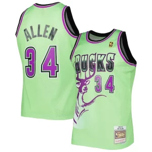 Sofisticato Ray Allen Milwaukee Bucks 1996 97 Hardwood Classics Reload 3.0 Swingman Jersey Green