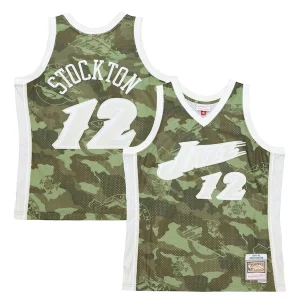 Splendido Cool Carino John Stockton Utah Jazz Hardwood Classics 1998/99 Ghost Green Swingman Jersey Camo