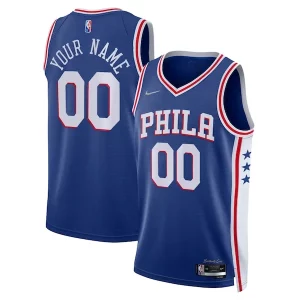 Splendido Eccezionale Philadelphia 76ers Nike 2021/22 Diamond Swingman Custom Jersey Icon Edition Royal