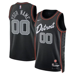 Splendido Incantevole Fascinante Detroit Pistons Nike Unisex 2023/24 Custom Swingman Jersey Black City Edition